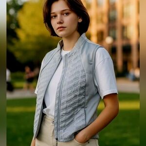 Xersion Women's Light Gray Quilted Vest X-Small